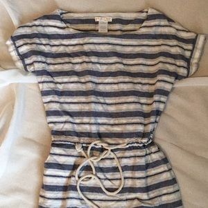 Blue & White Agaci Casual Short a Sleeve Dress